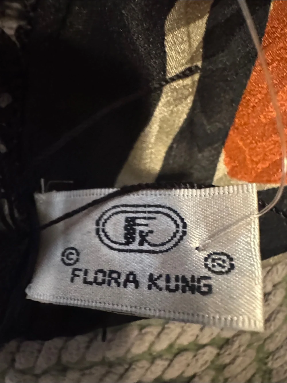 Flora Kung 100% silk Fringed Multicolor Abstract Scarf - new with tags (vintage)